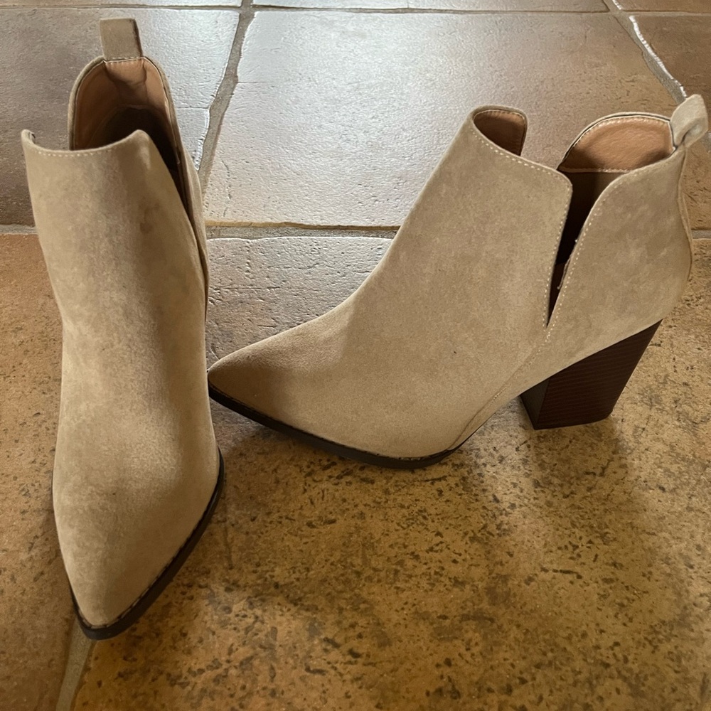 Tan Suede Booties
